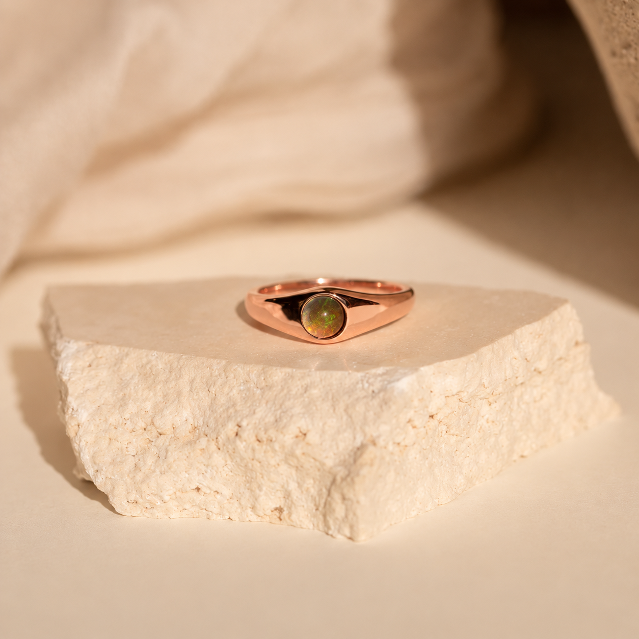 Subtle Elegance: Mini Signet Mood Ring