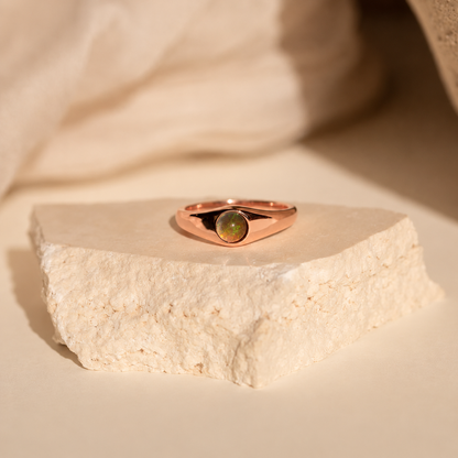 Subtle Elegance: Mini Signet Mood Ring