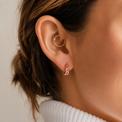 Chunky Chain Huggie Earrings