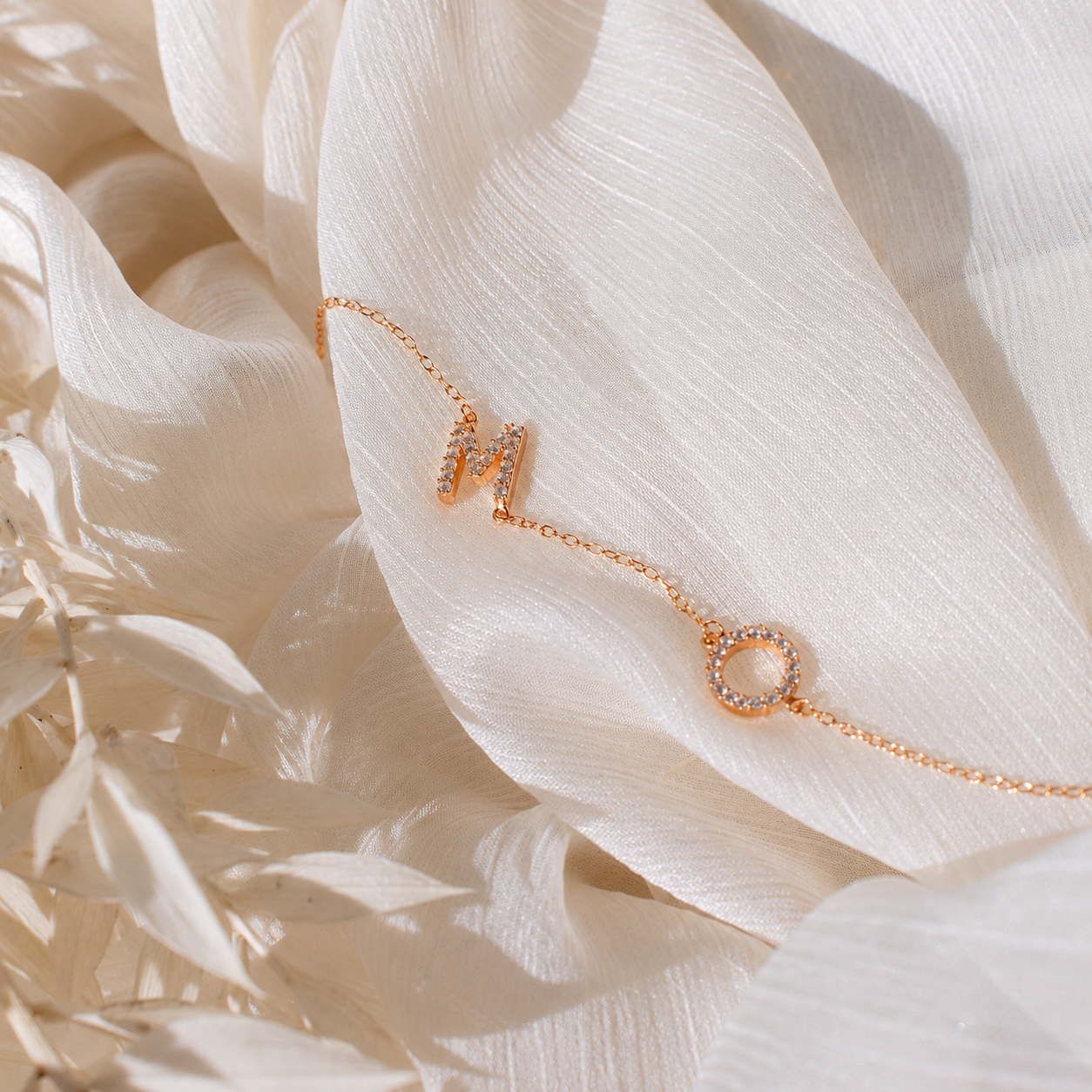 Pave Sideways Initial Necklace