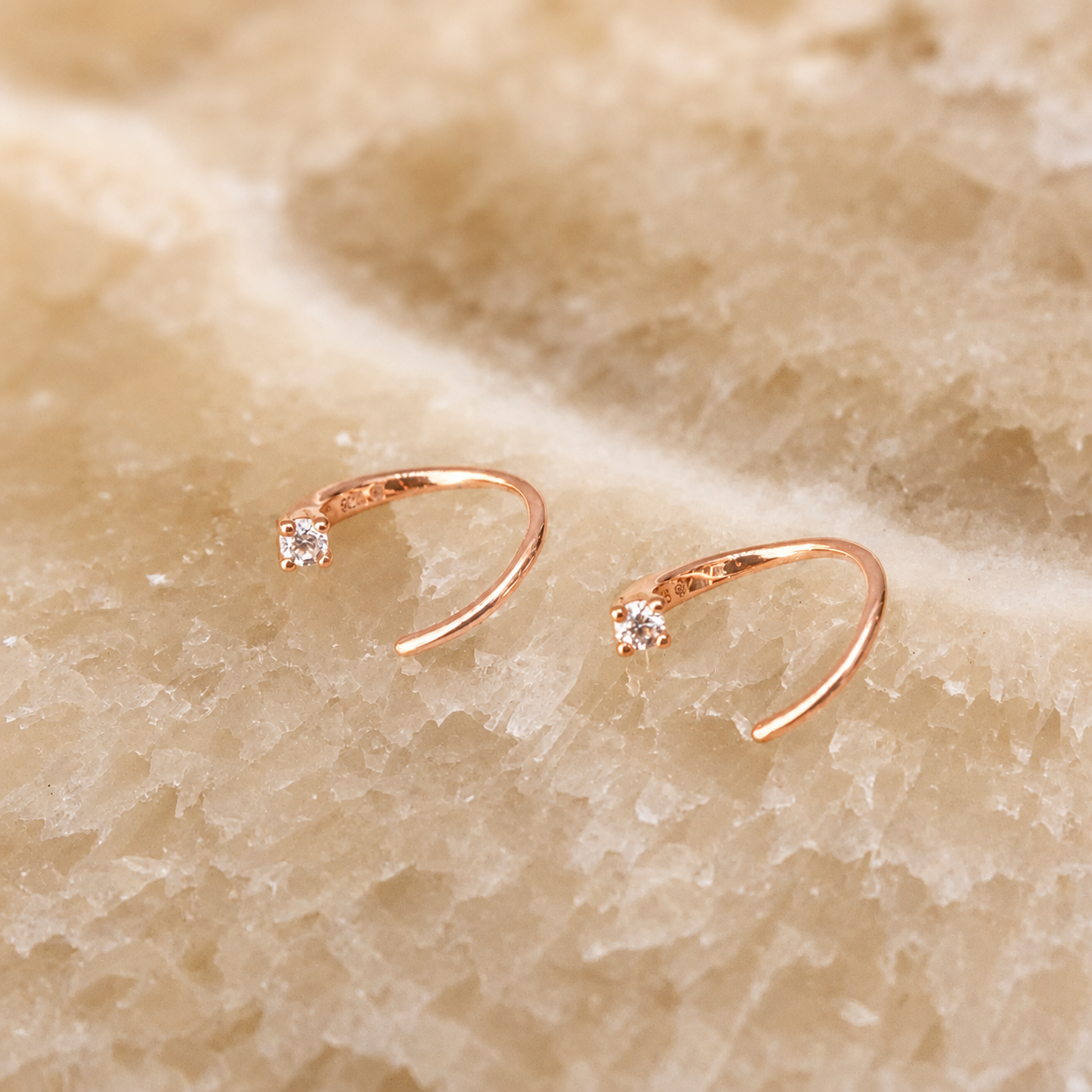 Jady Wire Diamond Hoops