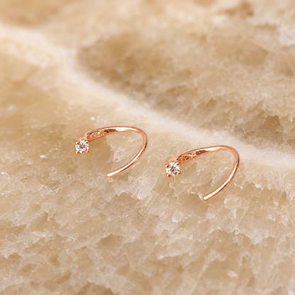 Jady Wire Diamond Hoops