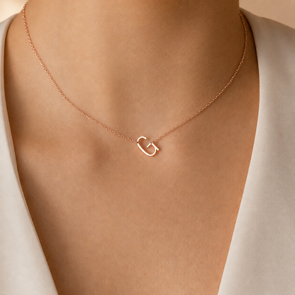 Mini Sideways Initial Necklace