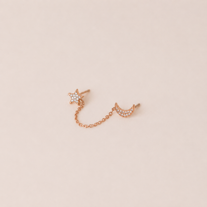 Luna Moon & Star Chain Earrings