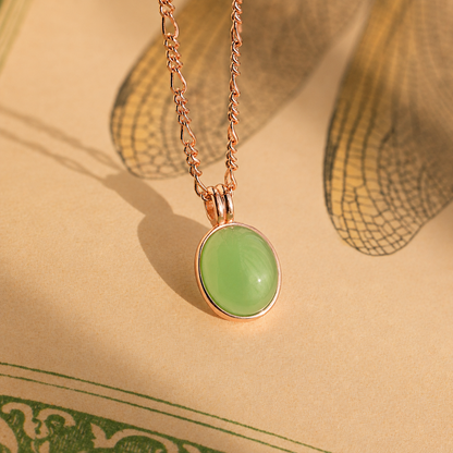 Jade Oval Pendant Necklace