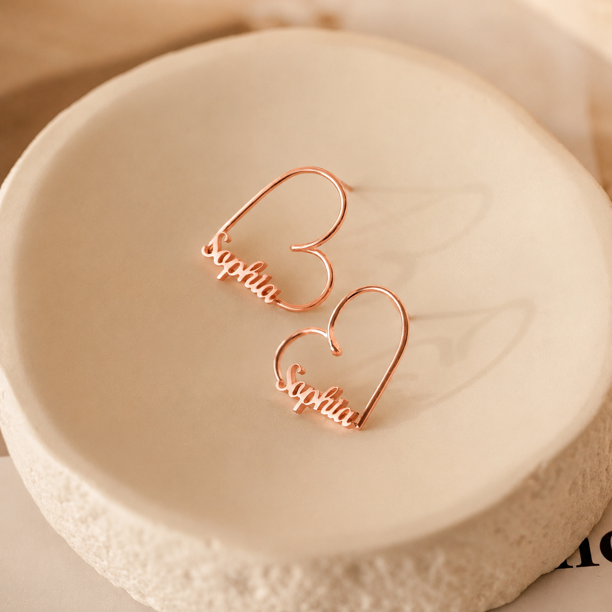 London Heart Name Earrings