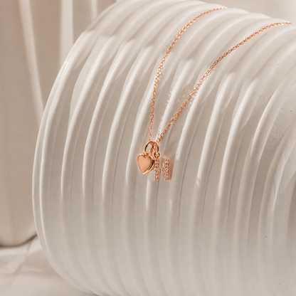 Pave Initial Heart Necklace