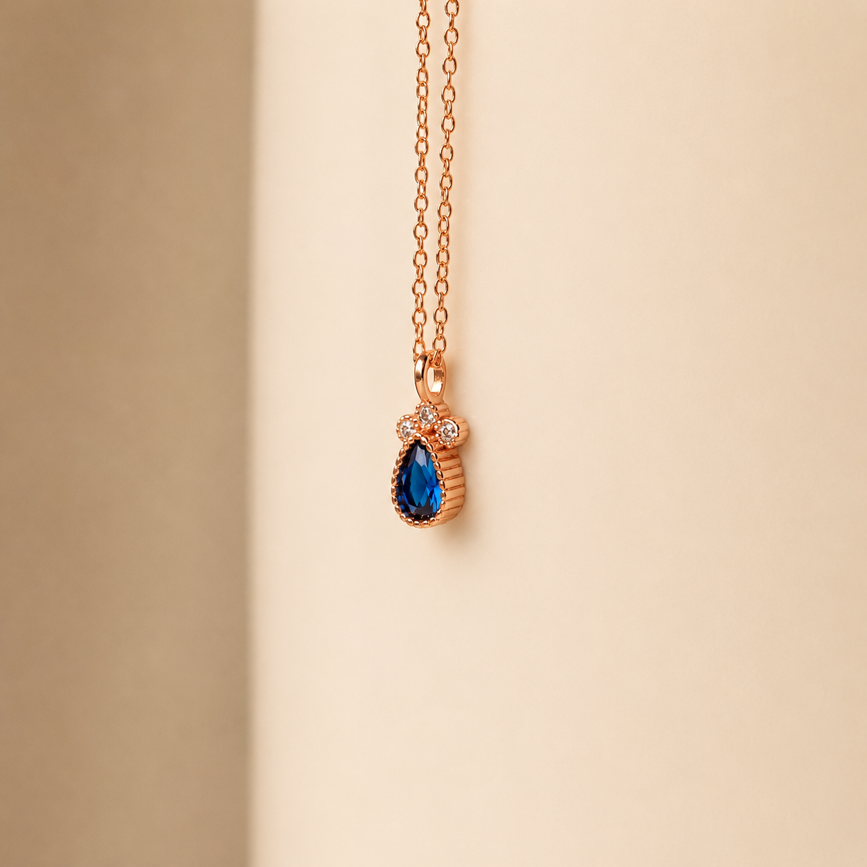 Timeless Sapphire Teardrop Necklace