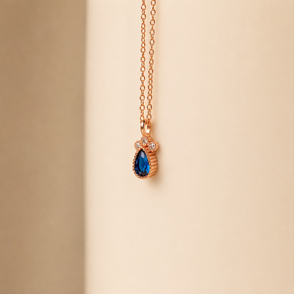Timeless Sapphire Teardrop Necklace