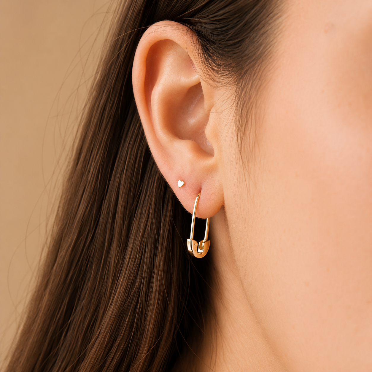 Ava Minimalist Safety Pin Earrings