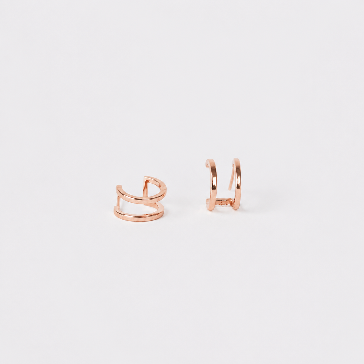 Twin Hoops in rose gold 