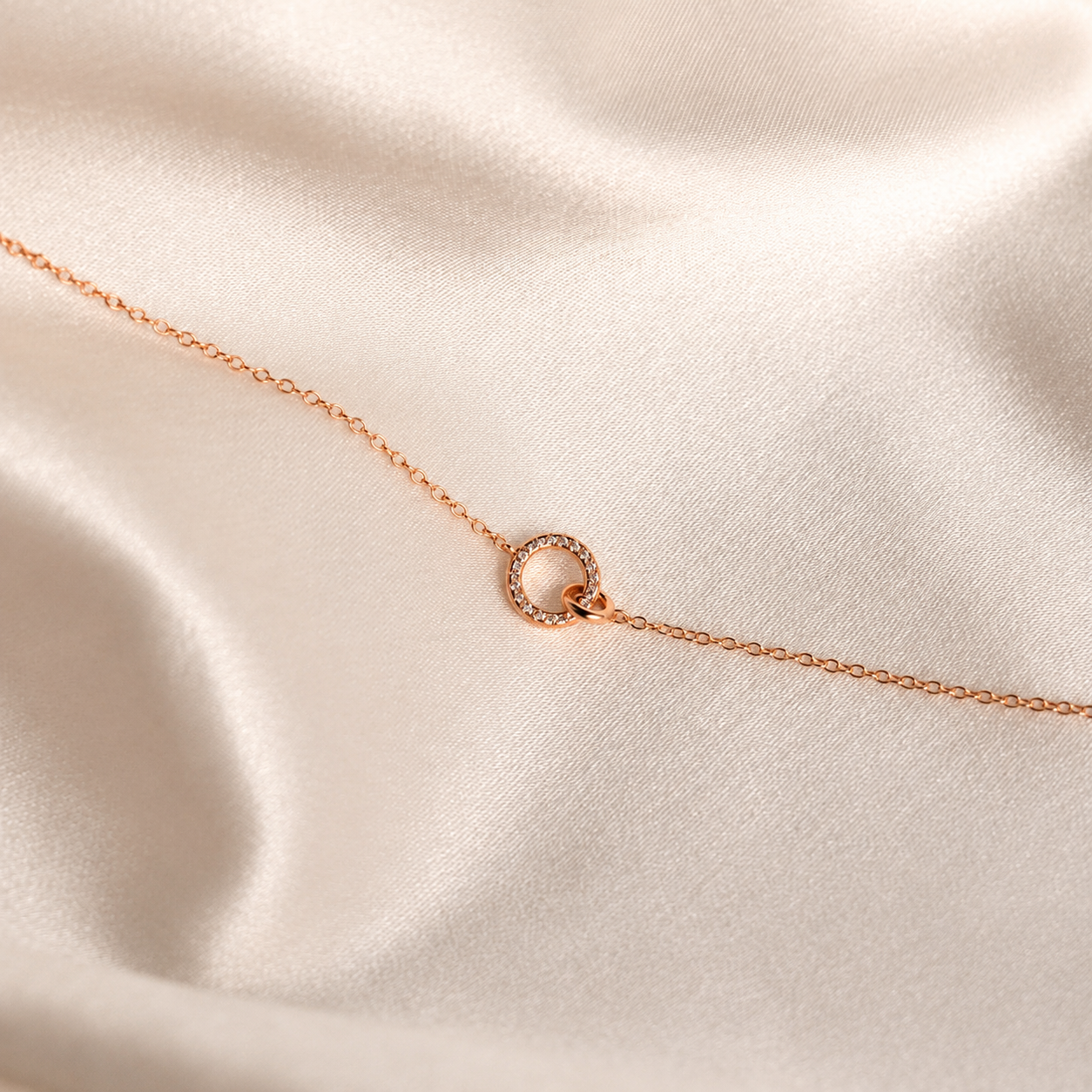 Elegant Interlocking Charm Necklace
