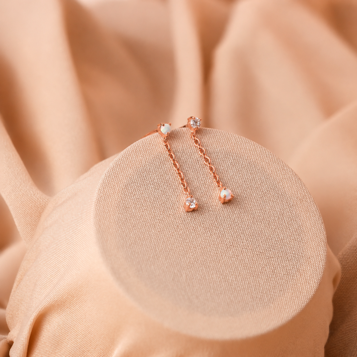 Opal Drop Stud Earrings