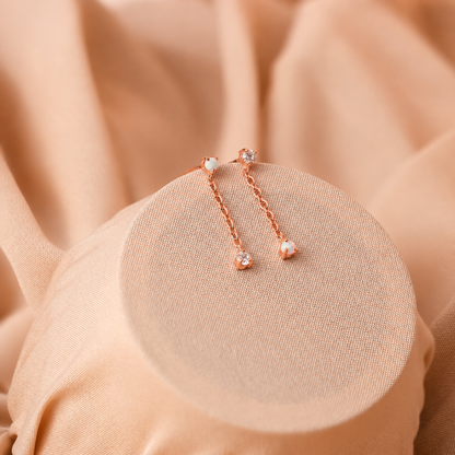 Opal Drop Stud Earrings