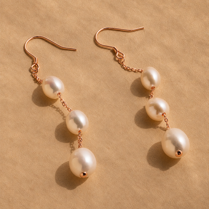 Long Pearl Dangle Earrings