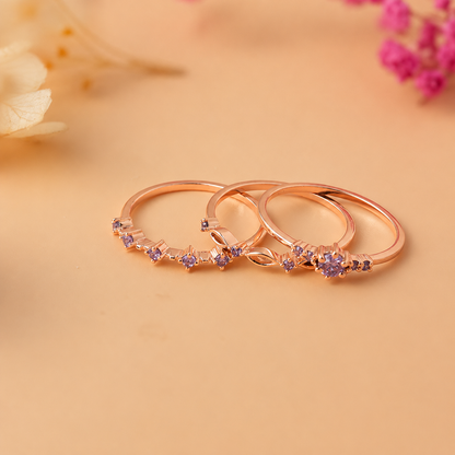 Amethyst Stacking Ring Set