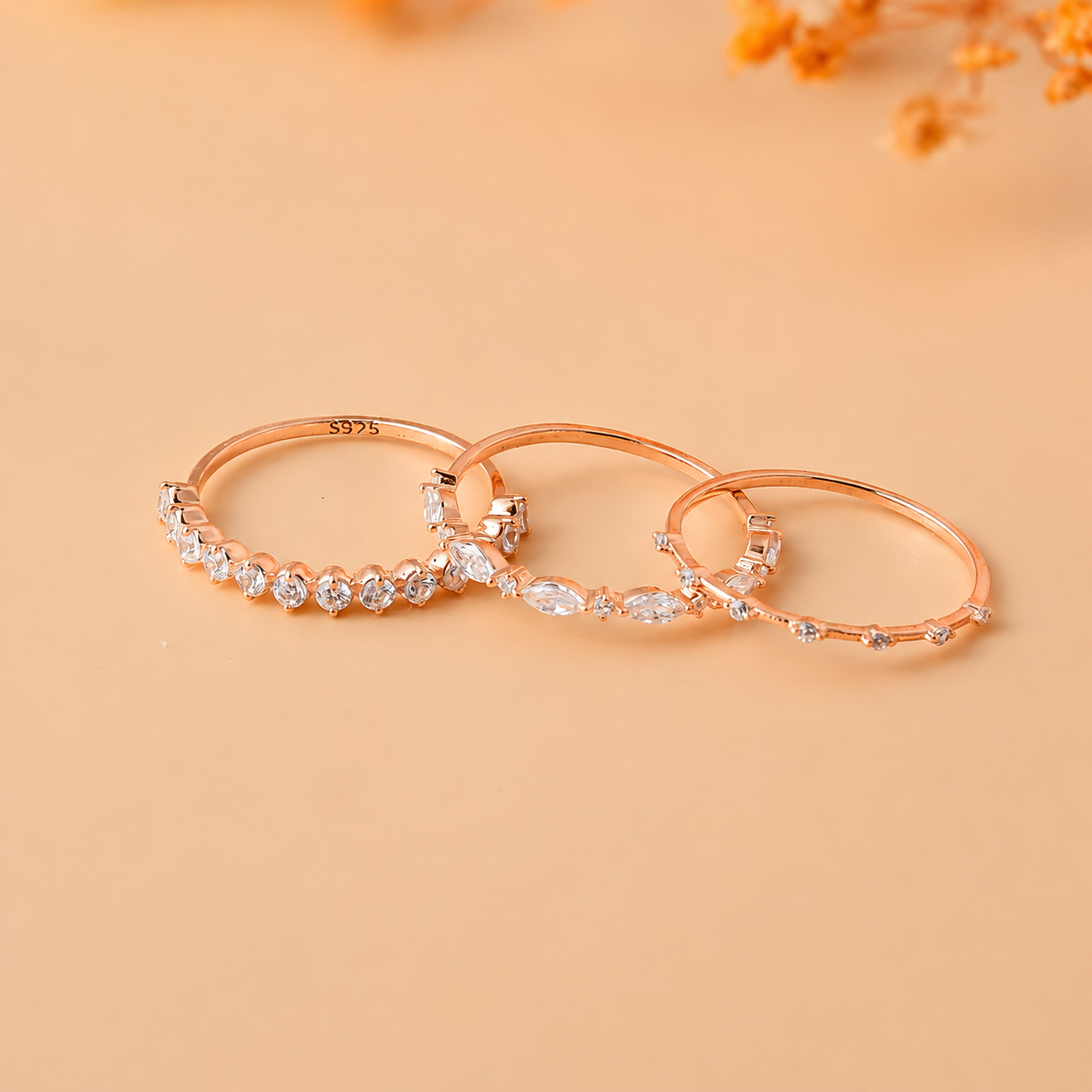 Diamond Stacking Ring Set