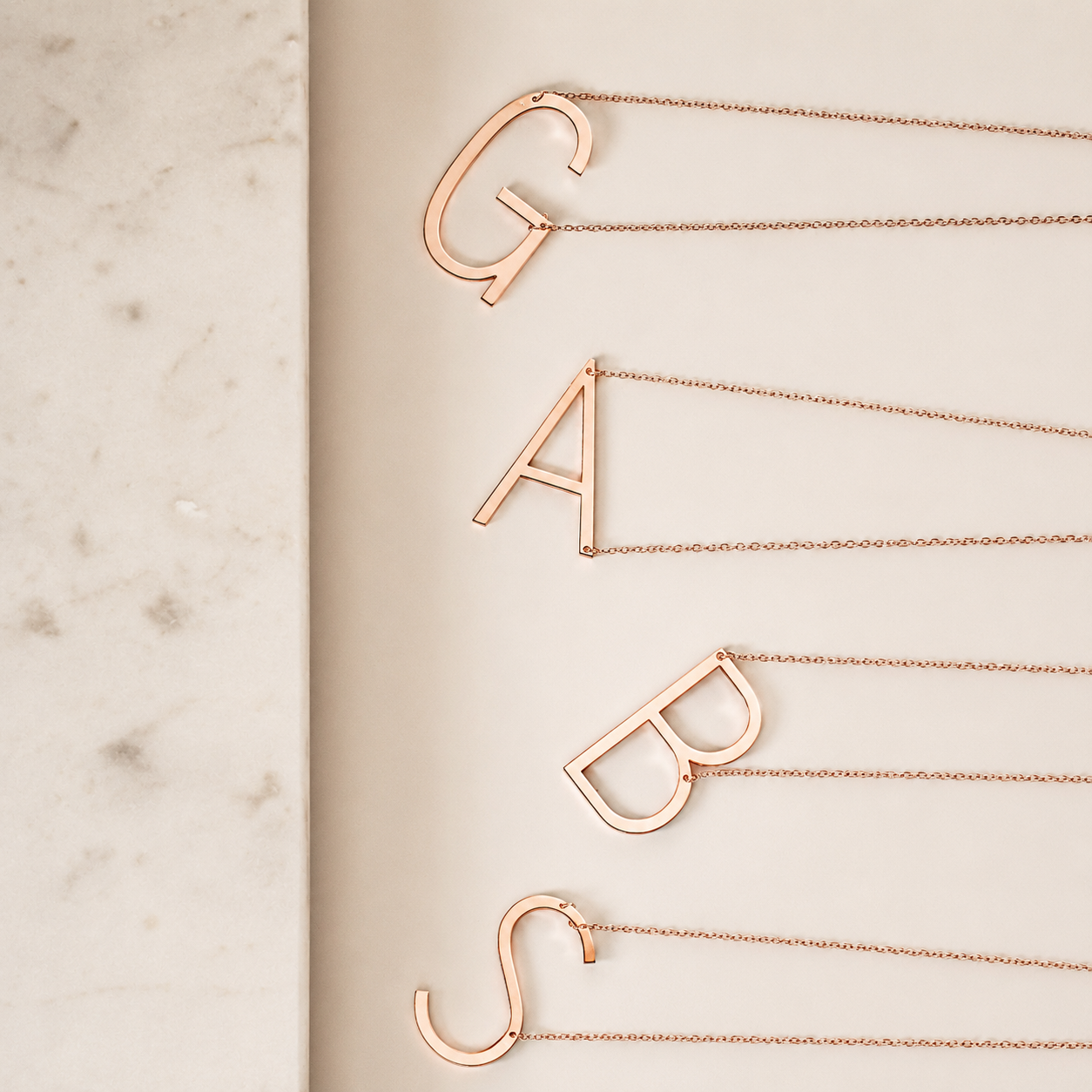 Large Sideways Initial Necklace