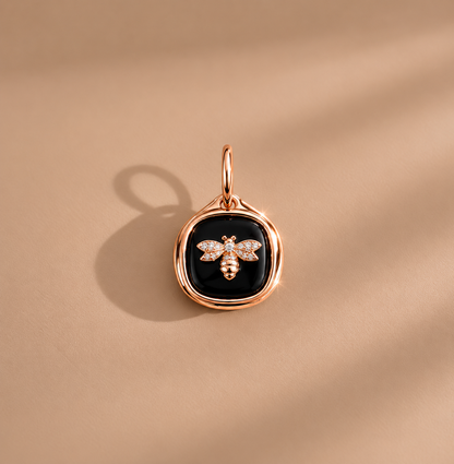Honeybee Onyx Charm