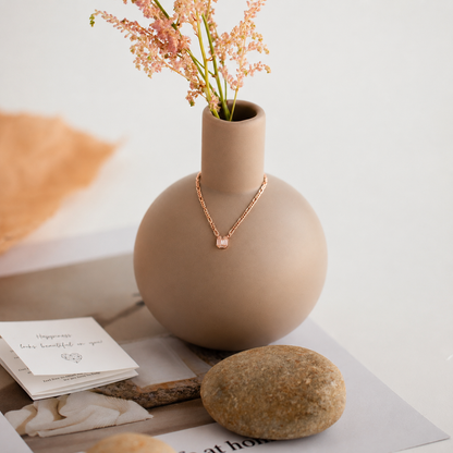 Square Diamond Figaro Necklace