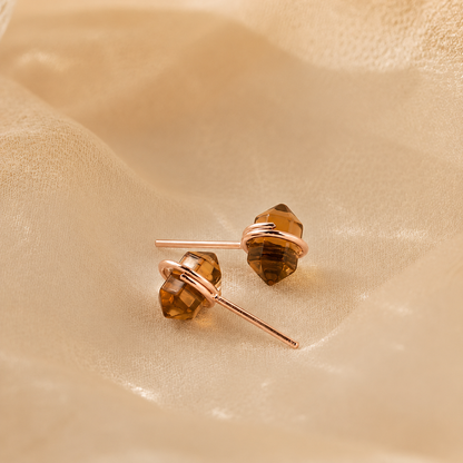Herkimer Smoky Quartz Studs