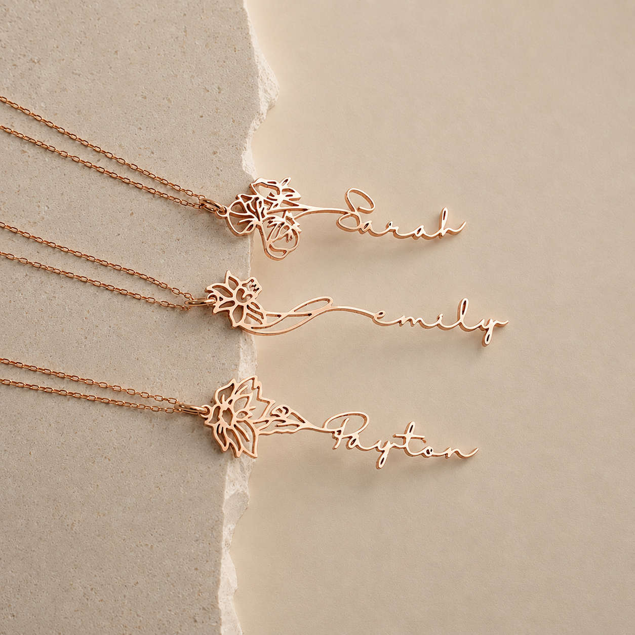 Flower Name Necklace