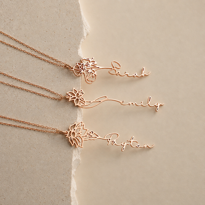 Flower Name Necklace