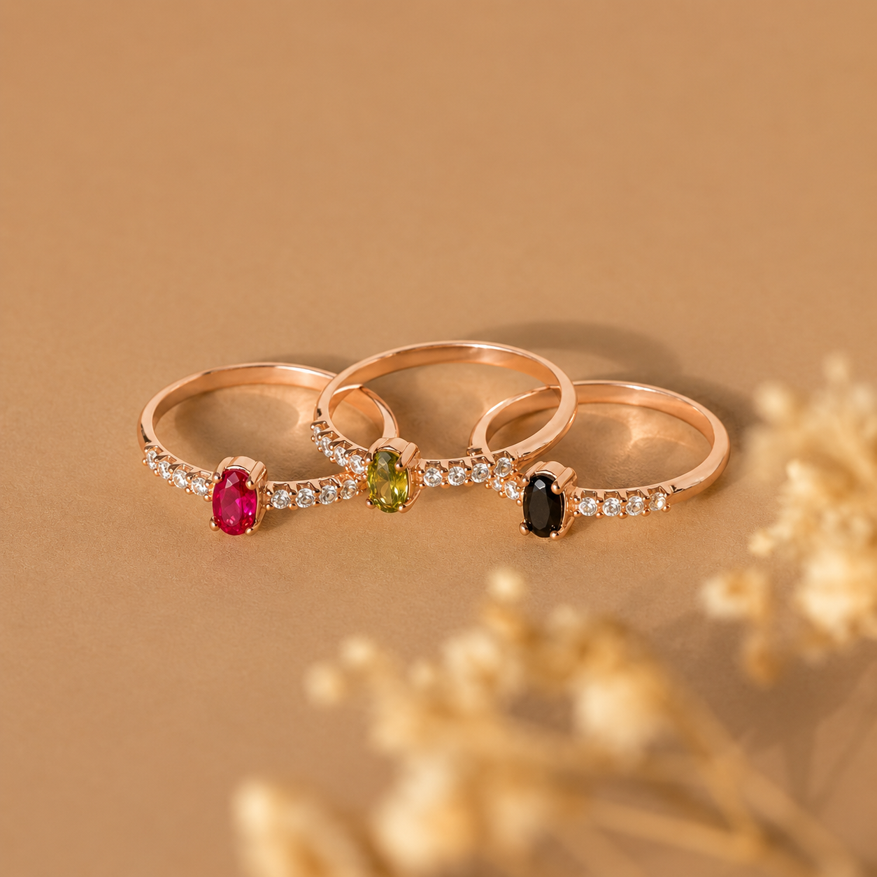 Eternal Elegance: The Pave Oval Birthstone Ring