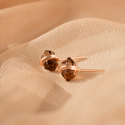 Herkimer Smoky Quartz Studs
