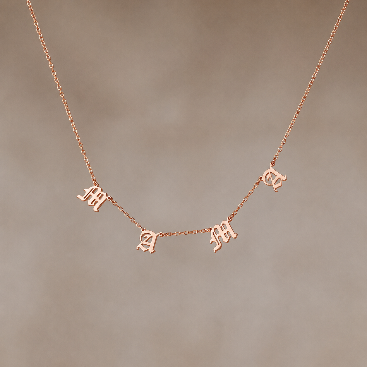 Old English Letter Name Necklace