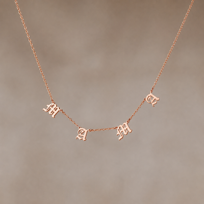Old English Letter Name Necklace