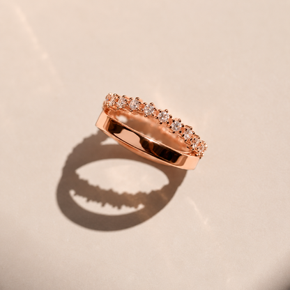 Wave Diamond Duo Ring