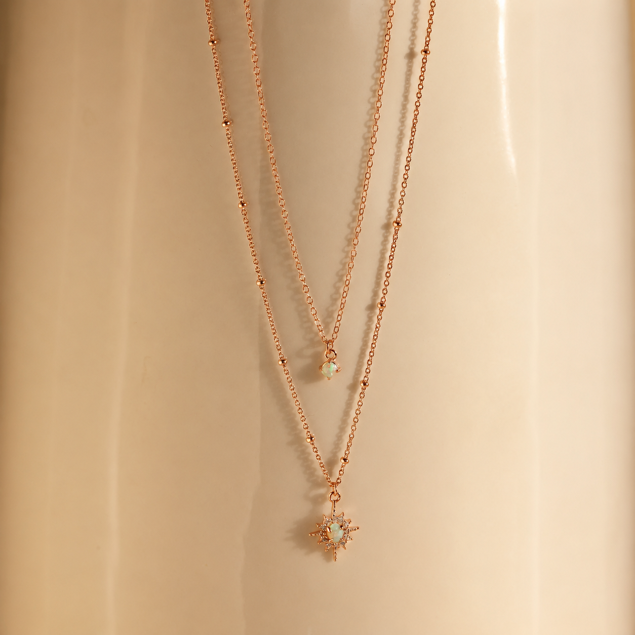 Opal Star Duo Necklace