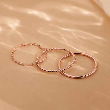 The Textured Stacking Ring Set