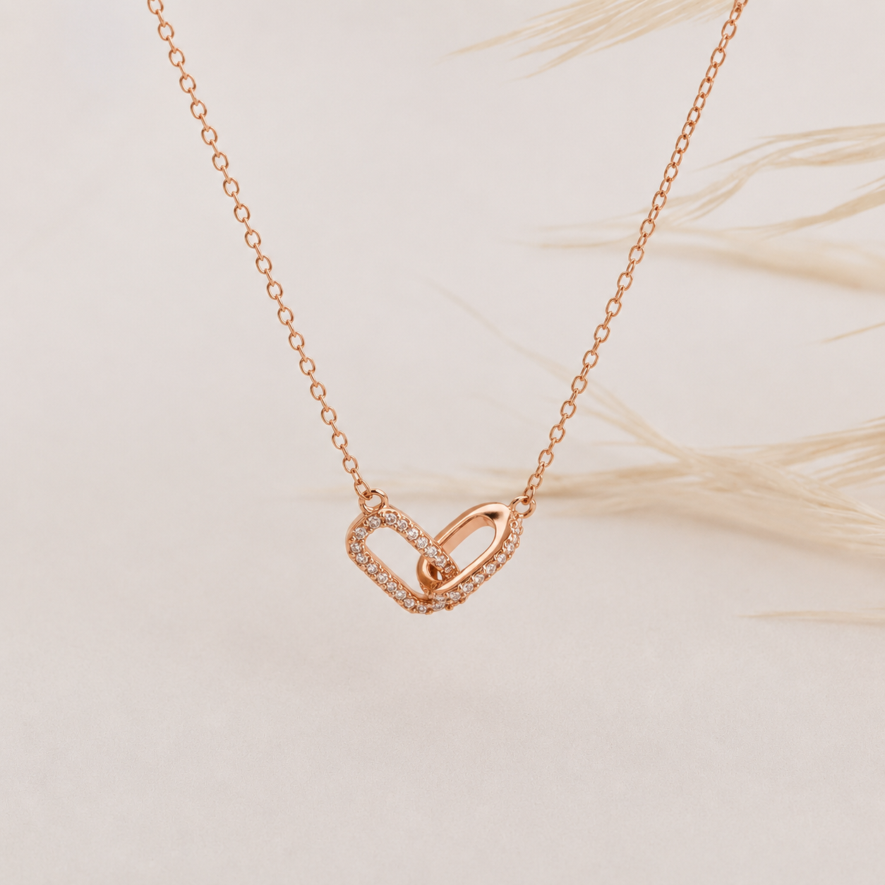 Pave Linked Pendant Necklace