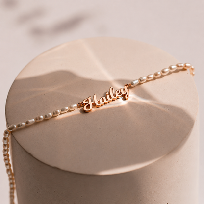 Mellow Pearl Name Necklace