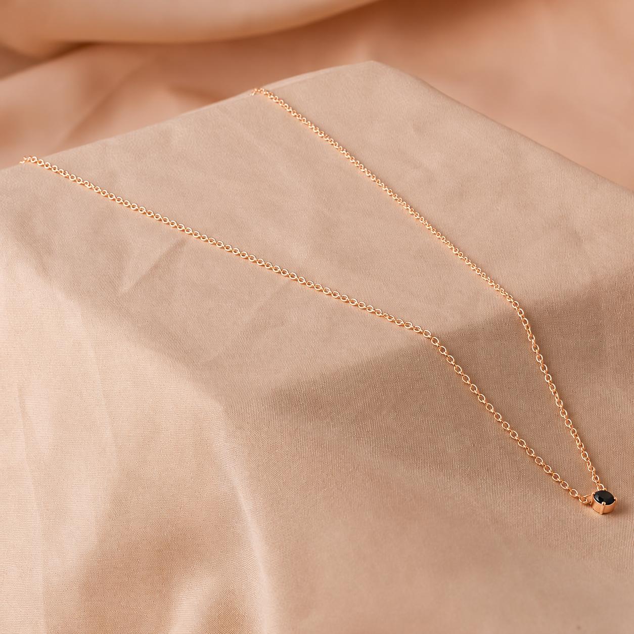Onyx Dainty Diamond Necklace