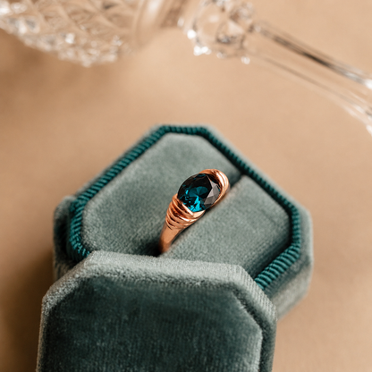 Blue Topaz Signet Ring