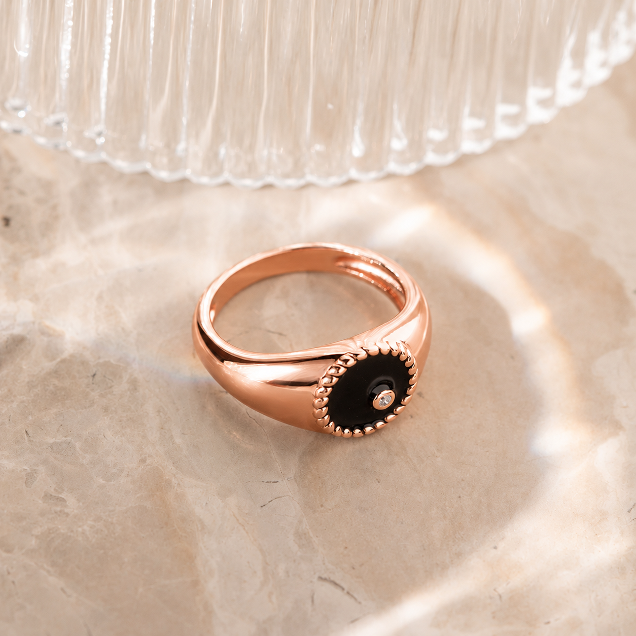 Modern Black Signet Ring