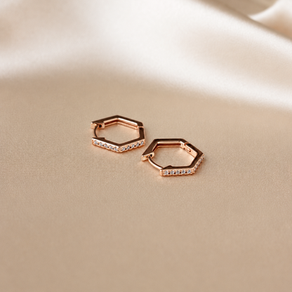 Parker Pave Hexagon Huggies