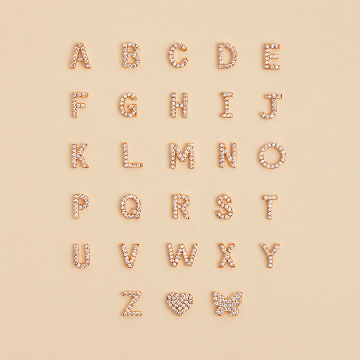 Pave Initial Heart Necklace