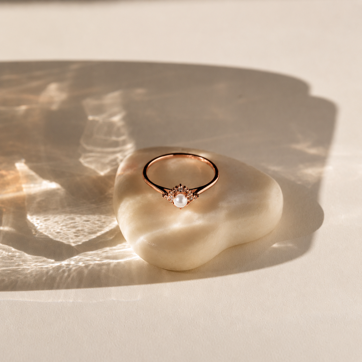 Vintage Pave Pearl Ring