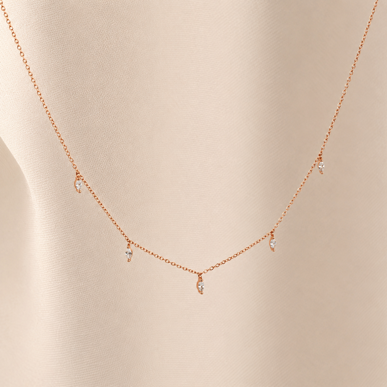 Marquise Station Necklace