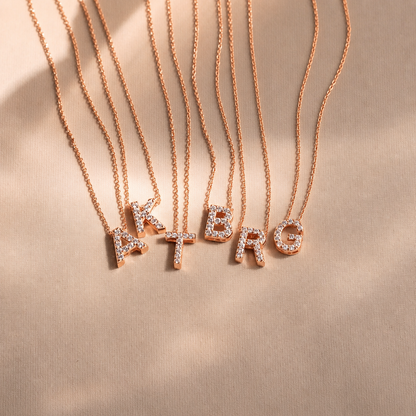 Floating Pave Initial Necklace