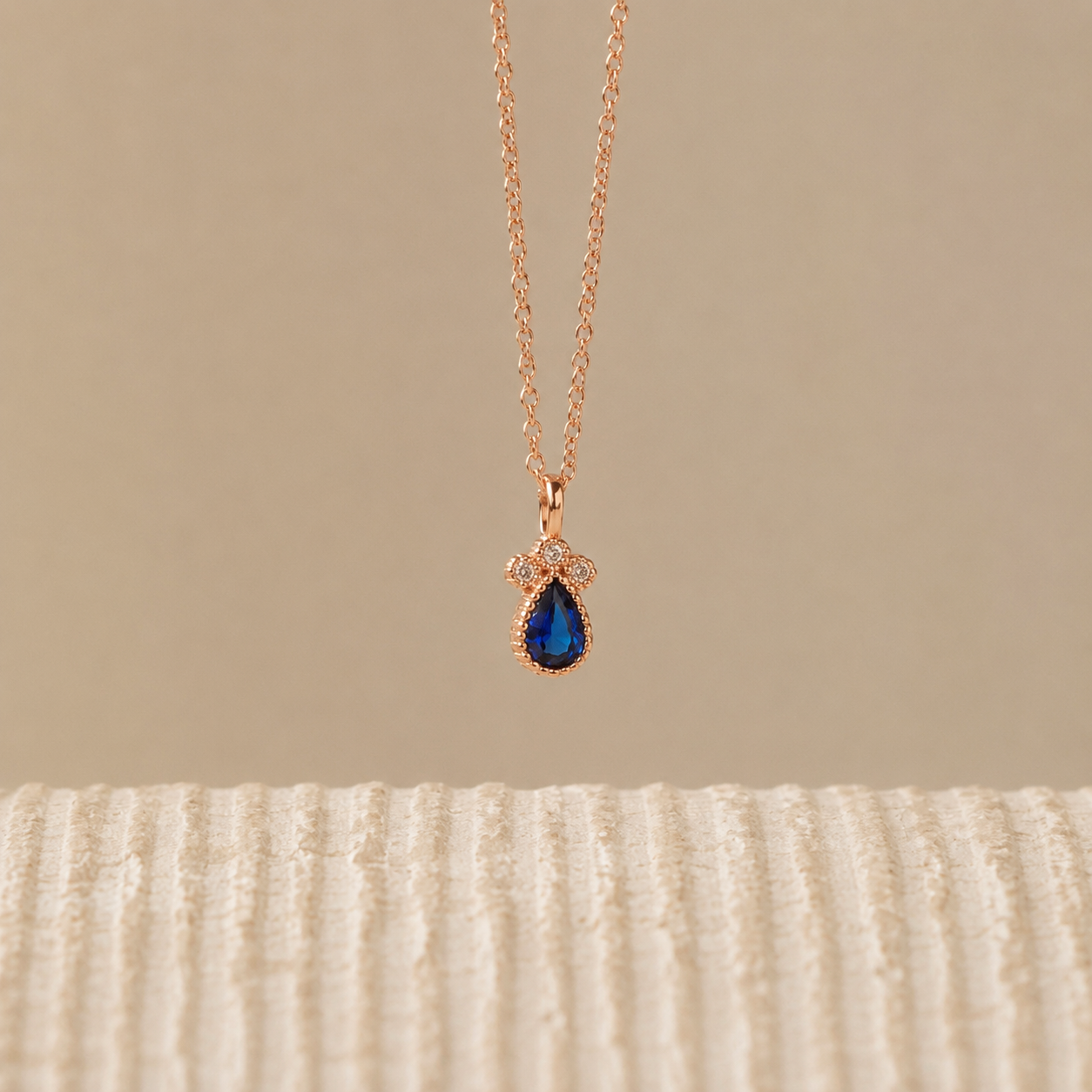 Timeless Sapphire Teardrop Necklace