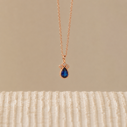 Timeless Sapphire Teardrop Necklace