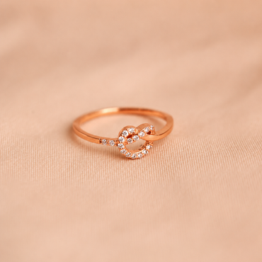 Eternal Love: Diamond Heart Knot Ring