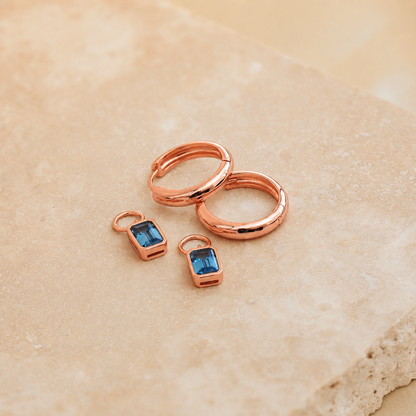 Dangling Gemstone Hoops