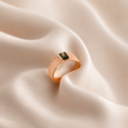The Olive Peridot Signet Ring
