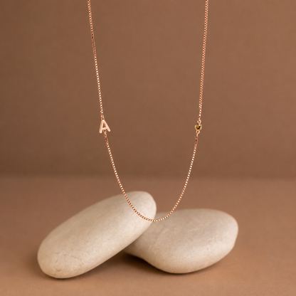 Birthstone Initial Necklace
